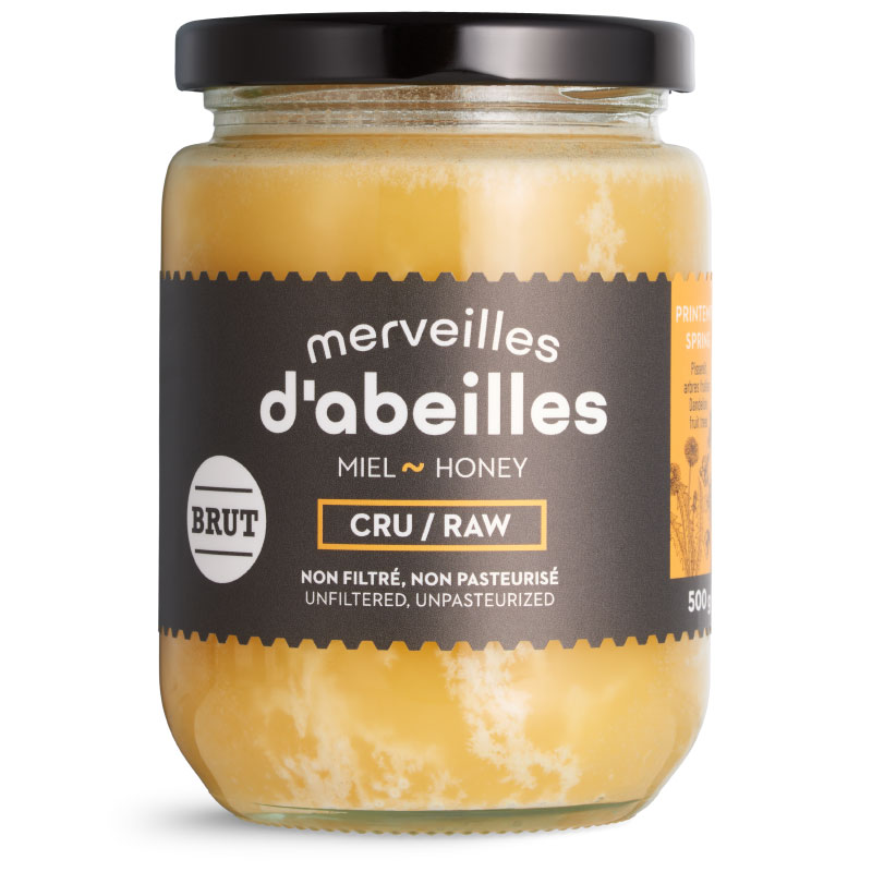 Miel brut de printemps cru non filtré - Merveilles d'abeilles