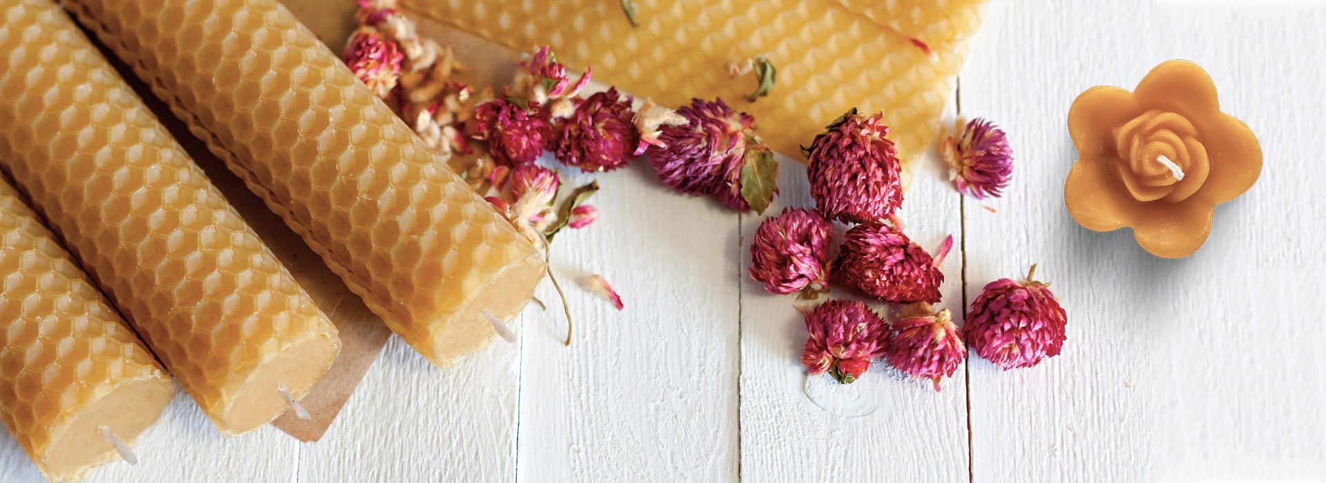 Chandelles en cire d'abeille pure du Québec - Merveilles d'abeilles