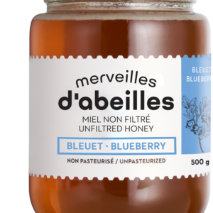 Miel de bleuet liquide non filtré 500g non pasteurisé pur Québec